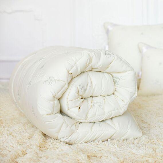 Одеяло зимнее IDEIA WOOL Classic полуторное/овечья шерсть Молочный