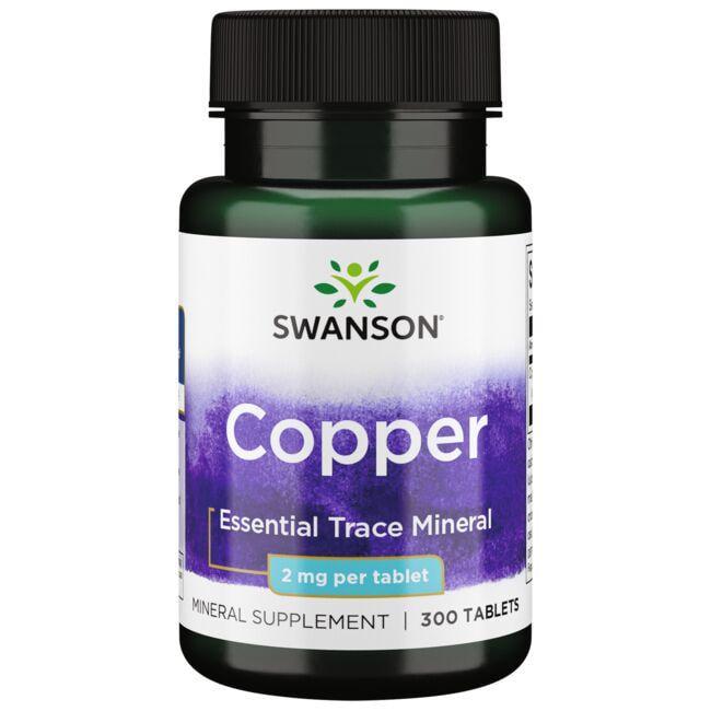 Микроэлемент Медь Swanson Copper 2 mg 300 Tabs
