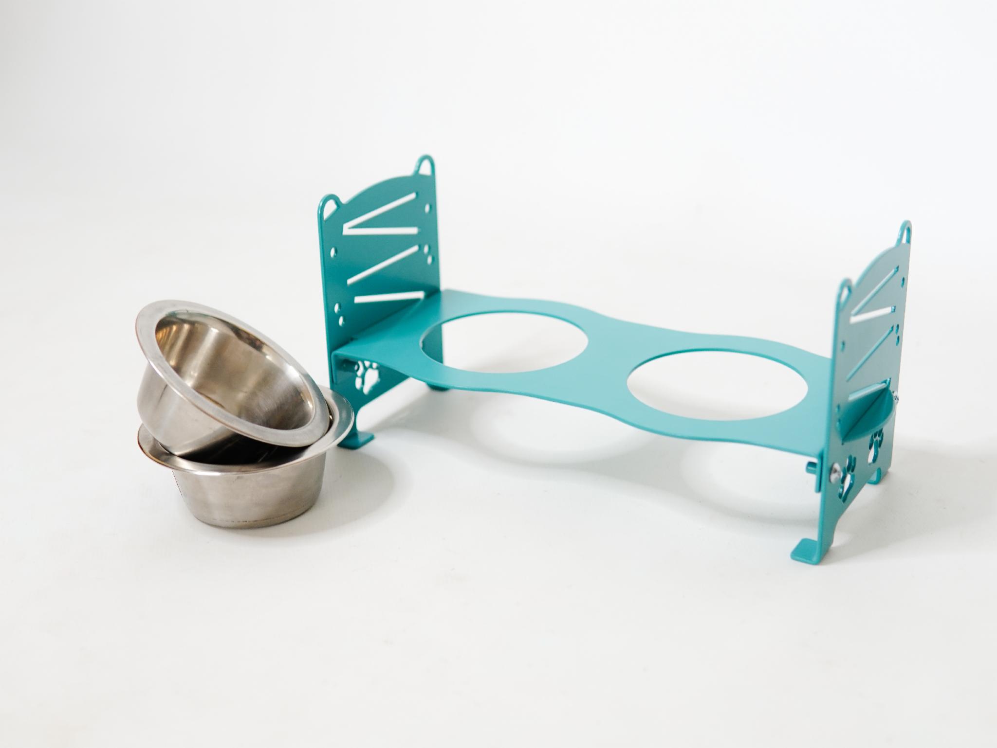 Кормушка для котів розбірна-регульована 61-137 мм 0,45 л М'ятний (1024585к) - фото 5