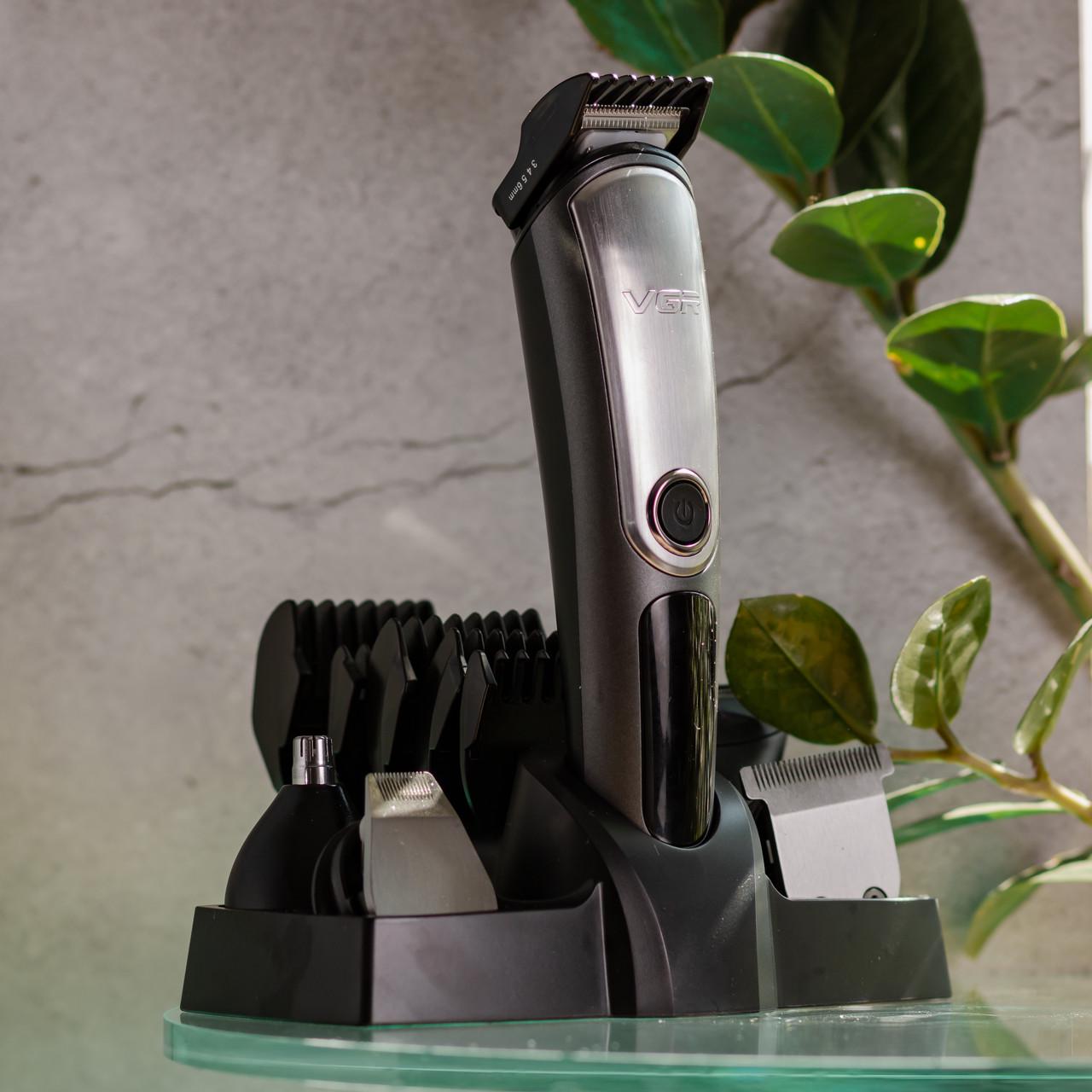 Набор для стрижки VGR V-105 волос 5в1 машинка/триммер/бритва (7360) - фото 17