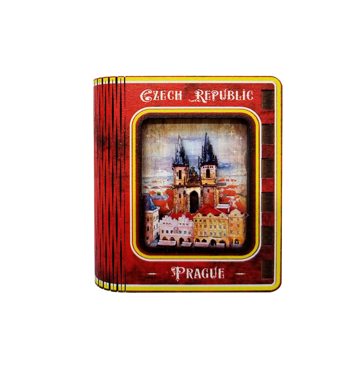 Магнитный сувенир спички Тынский храм 3D из дерева 54х48х20 мм (1164381178)