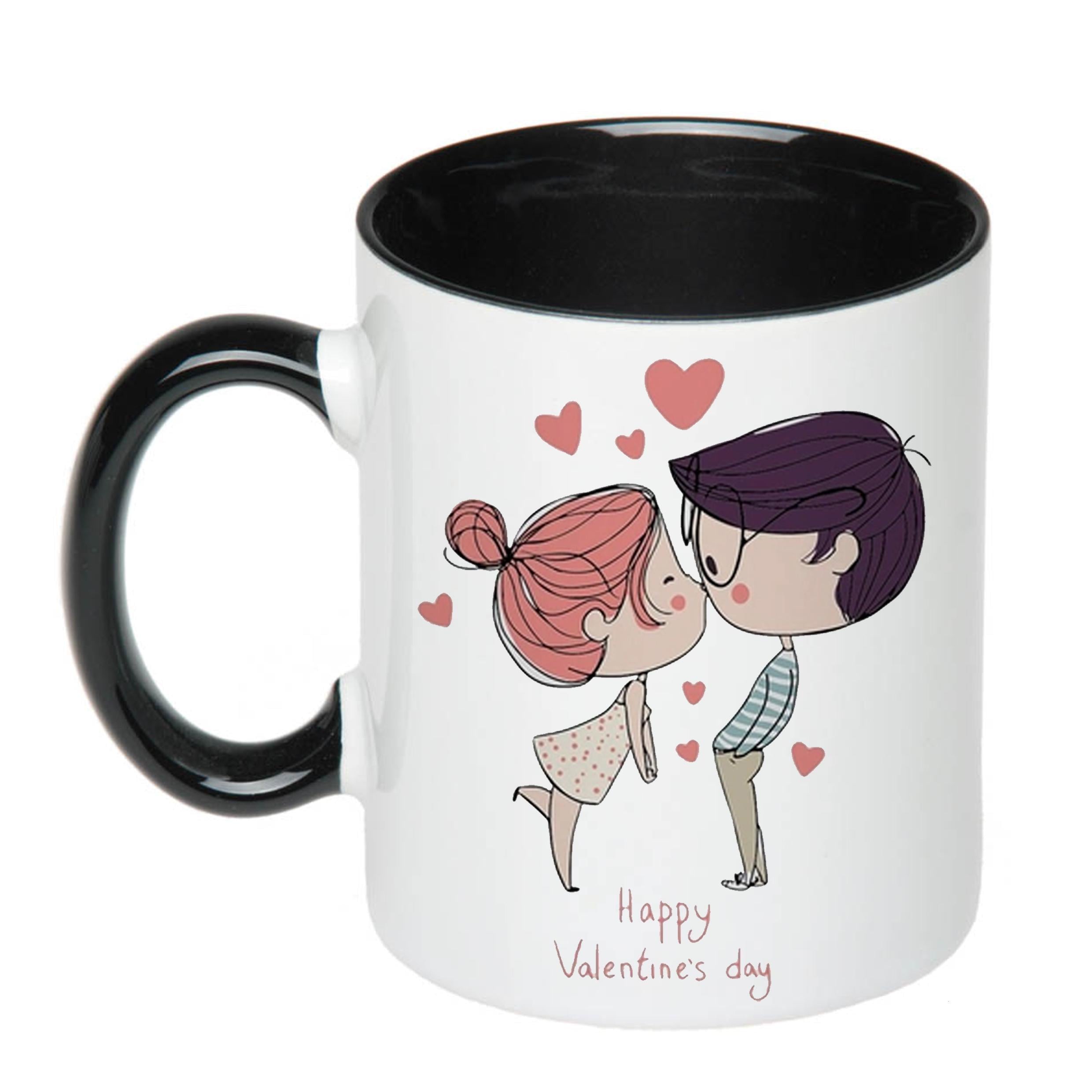 Чашка Happy Valentine's day 330 мл Черный (17341)