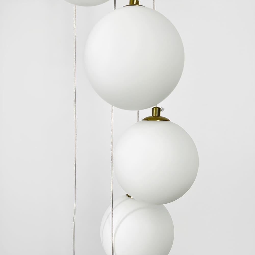 Люстра-пучок на 7 білих плафони Латунь (MJ201/7 AB+WT) - фото 3