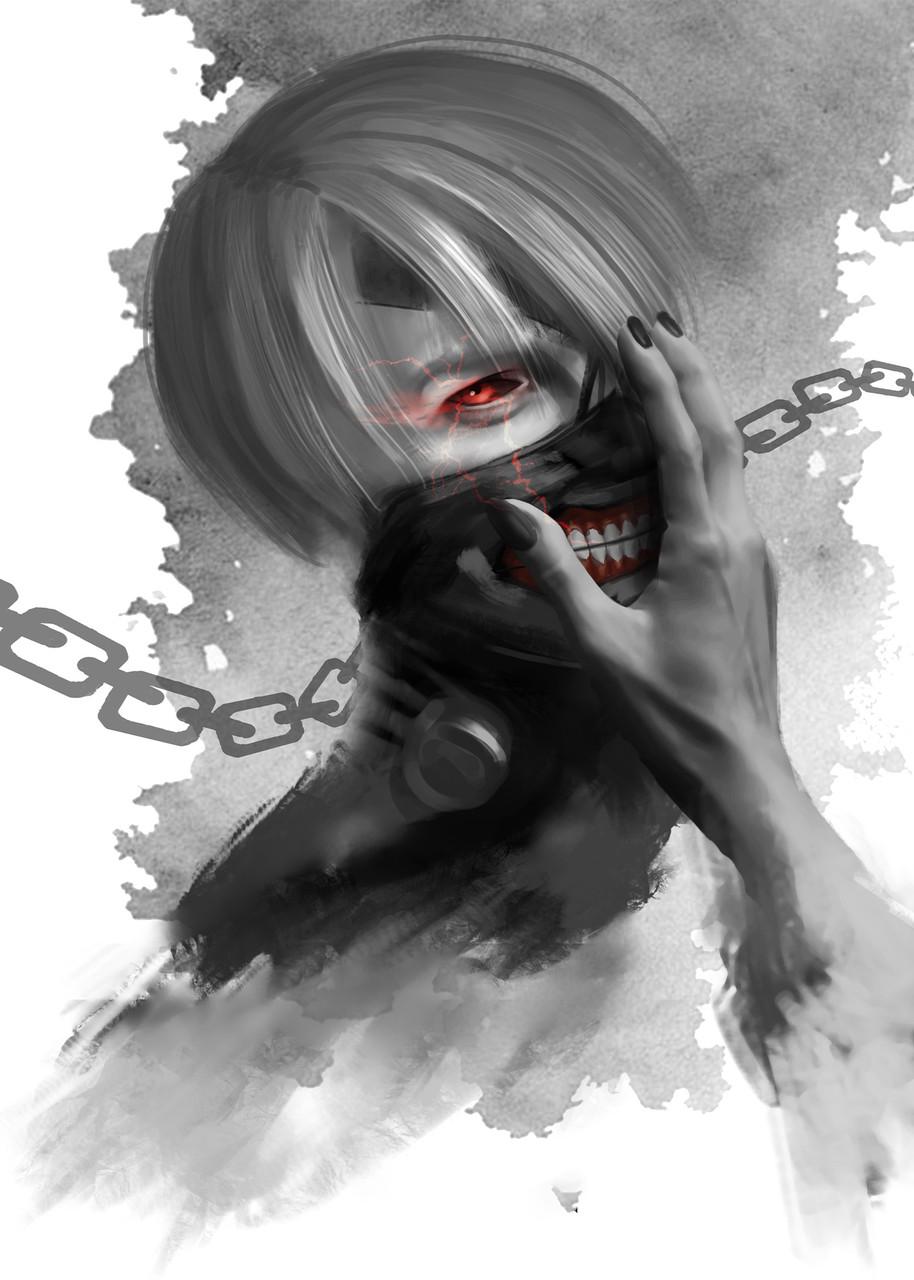 Картина постер Gee! Tokyo Ghoul Токійський гуль ілюстрація 40x60 см TG 09.078