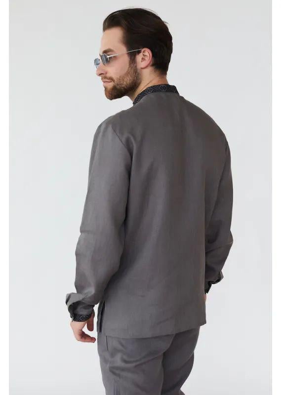 Вышиванка мужская р. 48 Графит (544) - фото 5 Вышиванка мужская р. 48 Графит (544) - фото 5