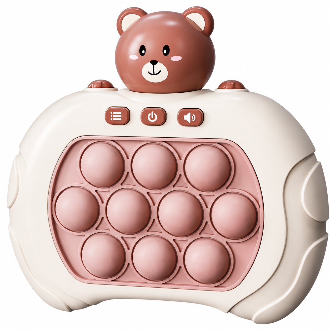 Игровая консоль Pop It Quick Push Bubble Мишка антистресс 12 см Разноцветный (1013-525-00)
