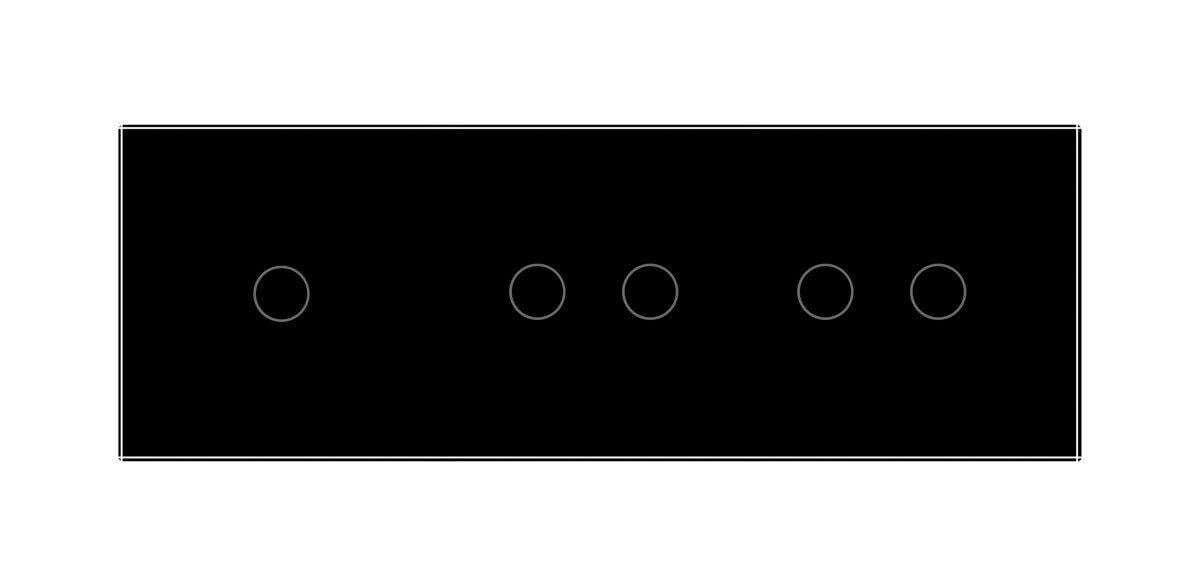 Сенсорный выключатель Livolo 5 сенсоров стеклянный Черный (VL-C701/C702/C702-12) - фото 2