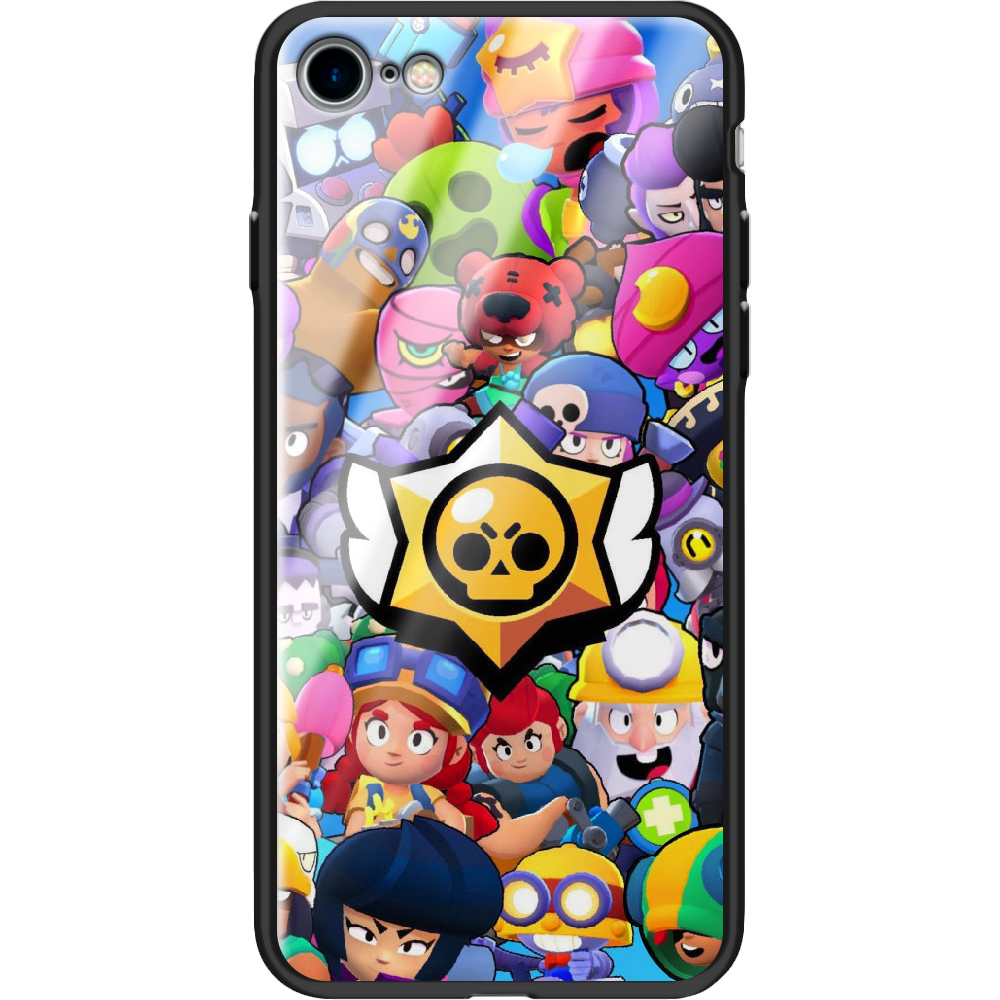 Чохол BoxFace Apple iPhone 7/8 SE 2020 Brawl Stars Чорний силікон зі склом (26205-up2389-37543)