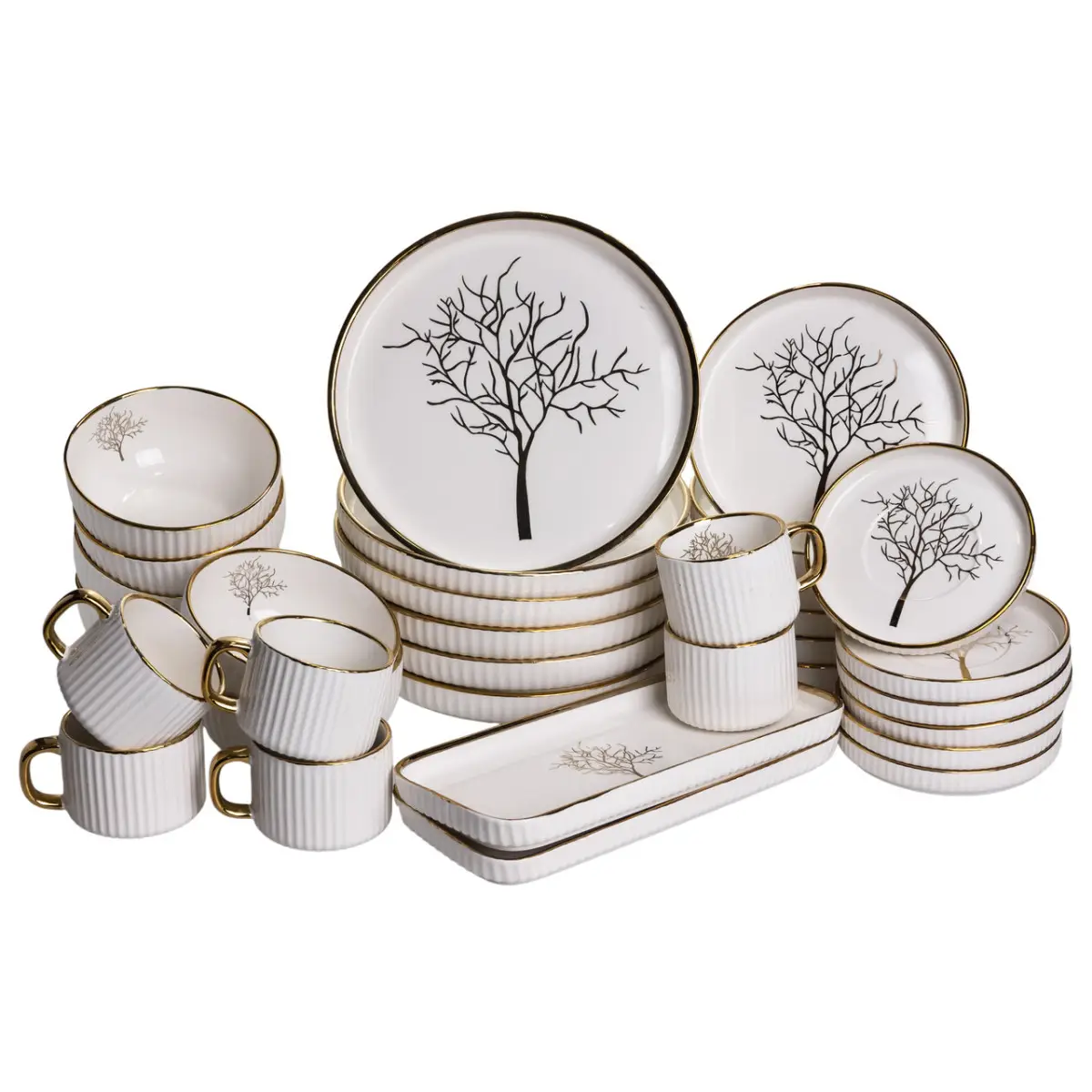 Столовый набор посуды Valentina 32 пр. на 6 персон фарфоровый (DS-32-O)