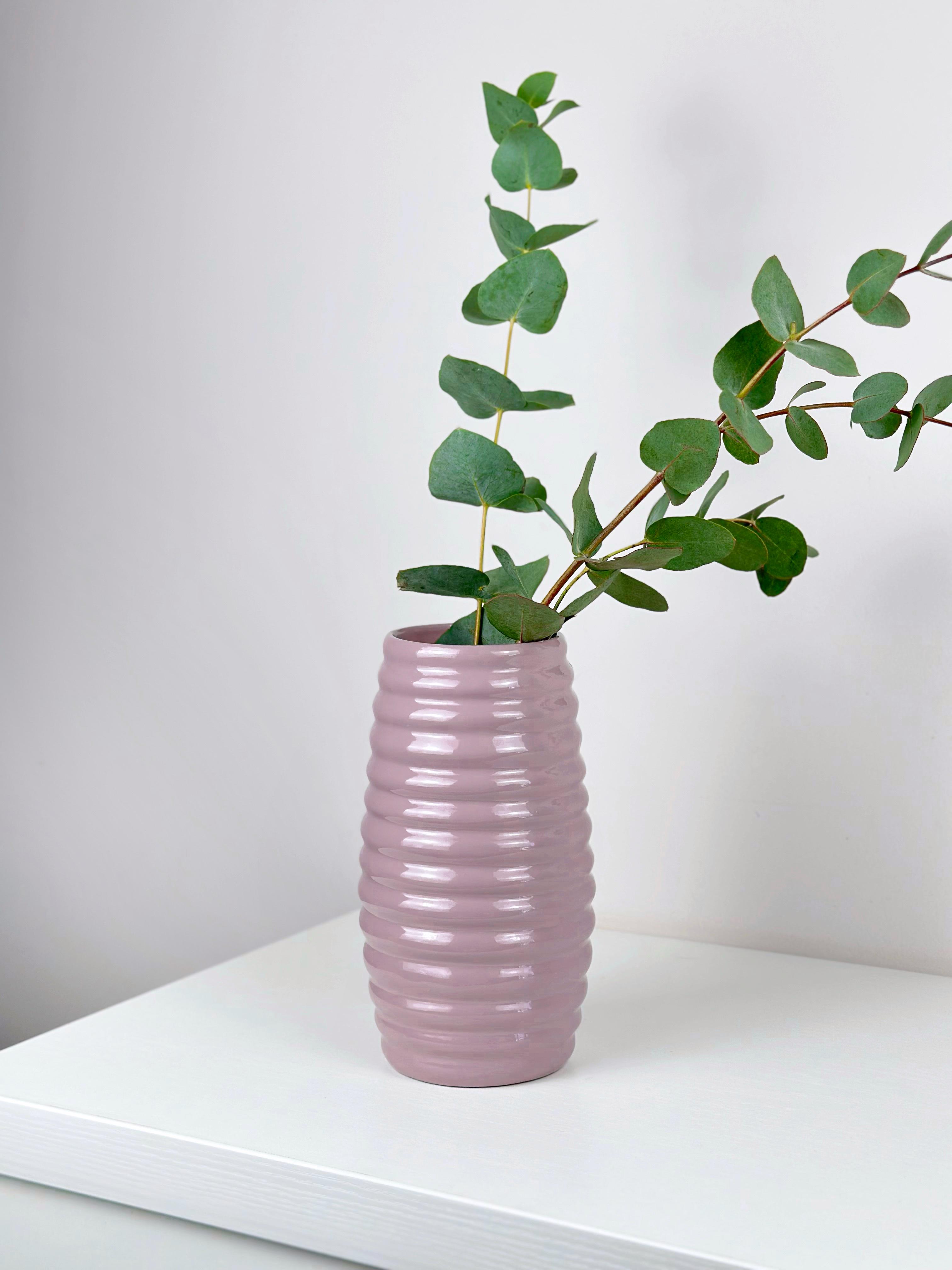 Ваза для квітів та декору глиняна керамічна Вулик 20 см Фіолетовий (4001-7) - фото 6