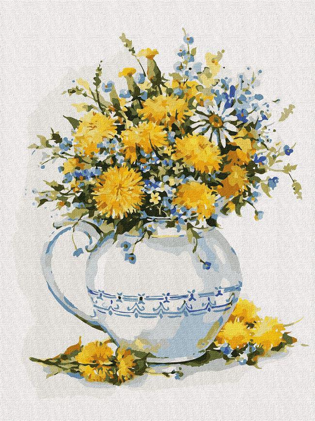 Картина за номерами Ідейка Яскраві кульбаби 30x40 см (KHO3200)