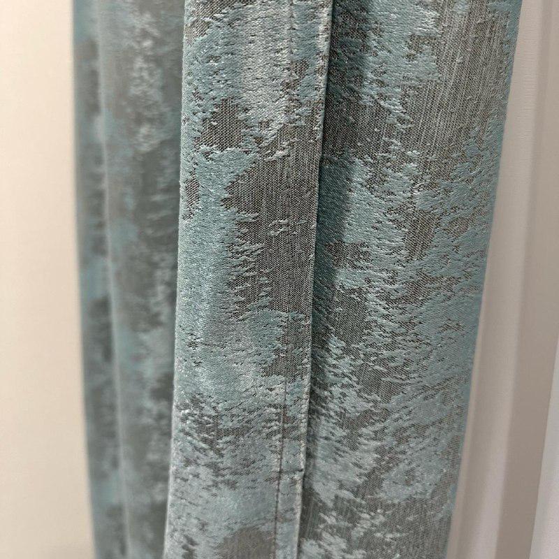 Штори жакардові з мармуровим візерунком середнє затемнення 1,5x2,7 м 2 шт. Бірюзовий (К1039-4) - фото 7 Штори жакардові з мармуровим візерунком середнє затемнення 1,5x2,7 м 2 шт. Бірюзовий (К1039-4) - фото 7