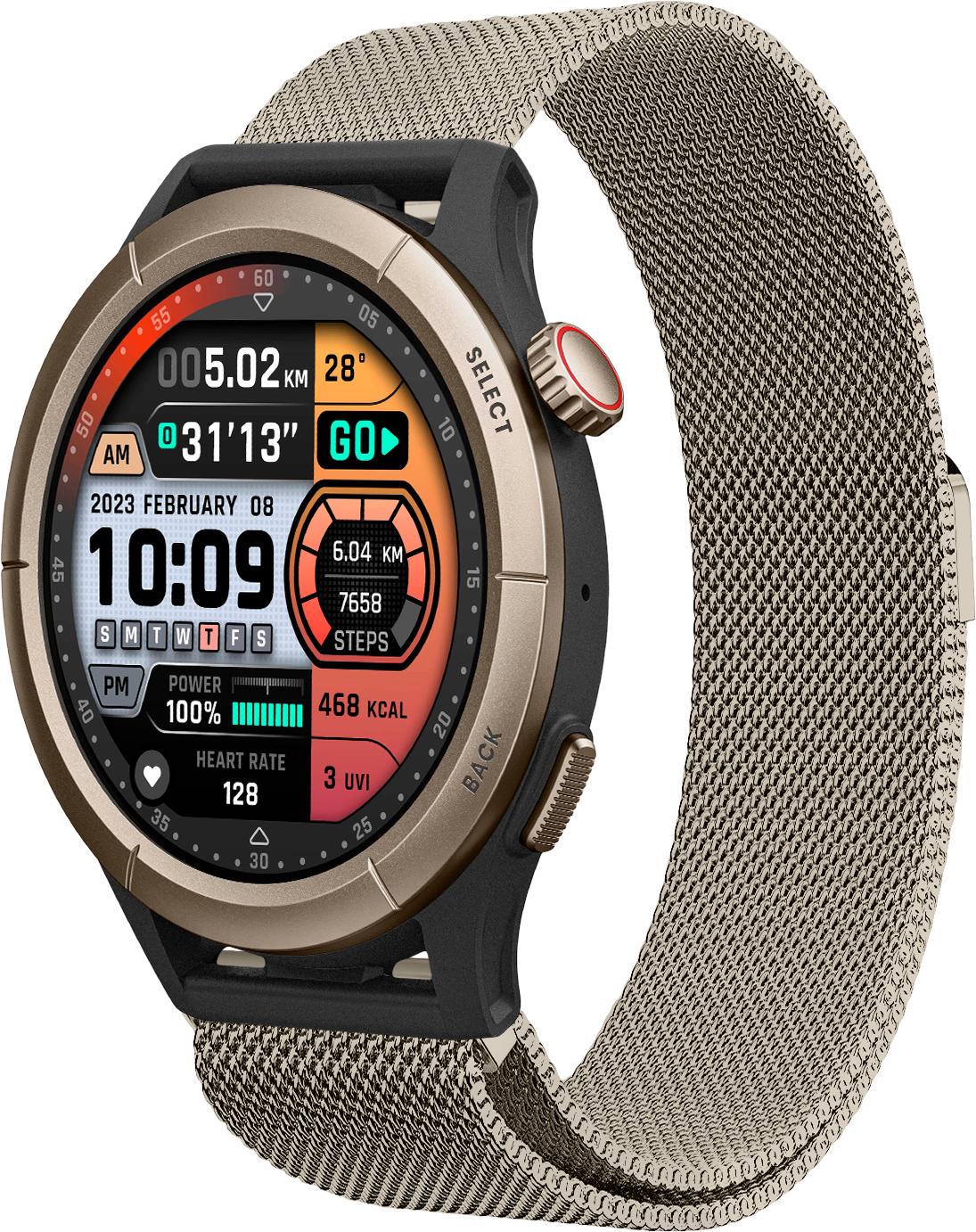 Петля миланская Milano для Amazfit Cheetah Round/Cheetah Pro Brushed Gold (38458-16)