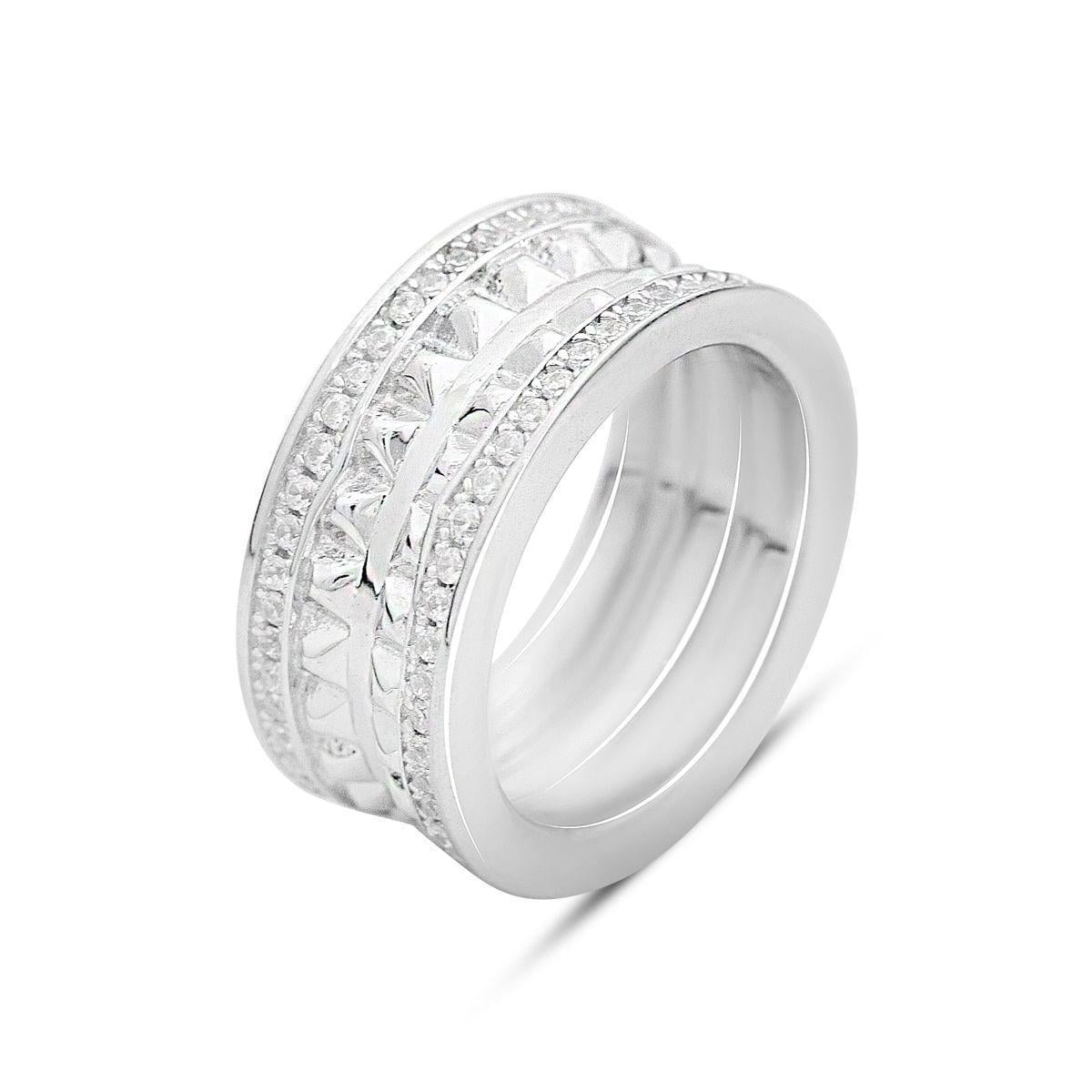 Кольцо серебряное Tiva с фианитами 10,14 г р. 18 (2161851)