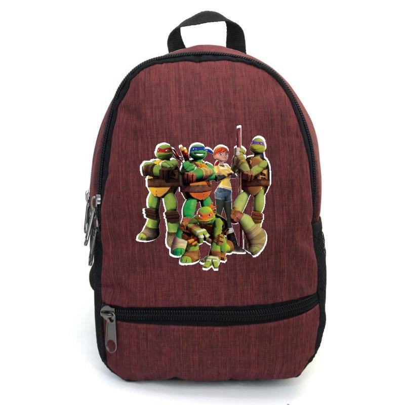 Школьный рюкзак Cappuccino Toys ninja turtle-01 с принтом Черепашки ниндзя 12,5 л Бордовый (1381809915)