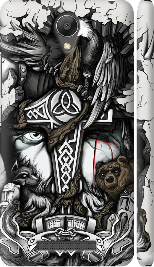 Чехол на Xiaomi Redmi Note 2 Тату Викинг (4098m-96-42517)
