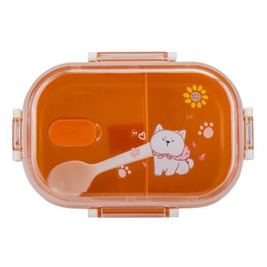 Ланч-бокс Elisey одноуровневый на 2 отсека с ложкой 20,5 см (9101-004)