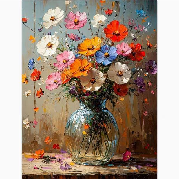 Набор для вышивки крестом Букет Космей 11CT канва Аида с нанесенным рисунком 40х50 см (2929424865)