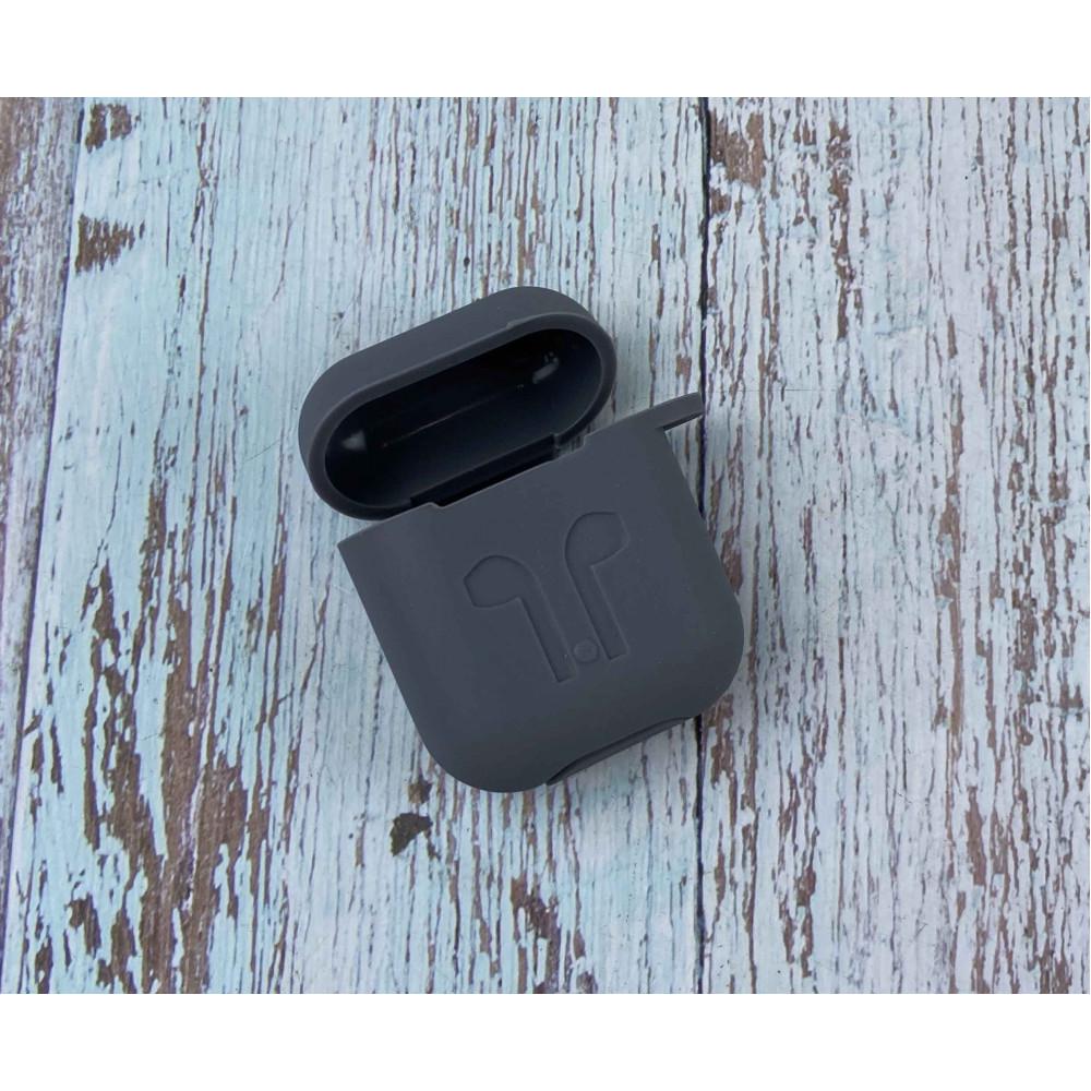Силиконовый чехол с карабином для наушников AirPods 2 Темно-серый Силиконовый чехол с карабином для наушников AirPods 2 Темно-серый