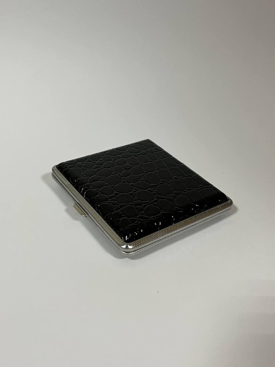 Портсигар книжка для сигарет еко-кожа 9,5х9 см Черный