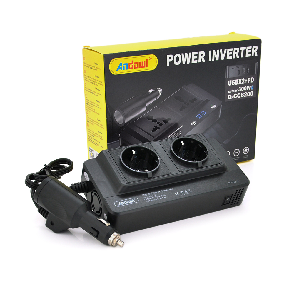 Інвертор напруги Q-CC8200 USB Type-C 300W 12/220V (26617878)