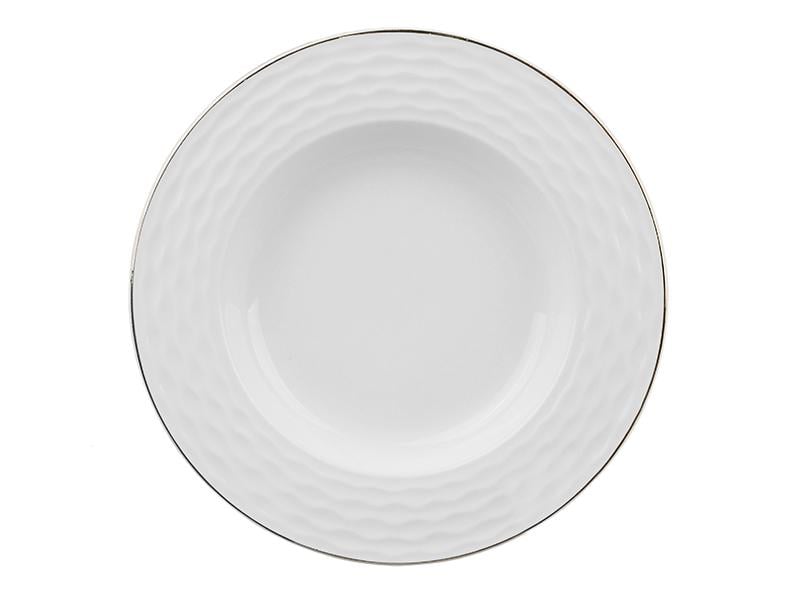 Тарелка глубокая фарфоровая Light House Волна 19 см Белый (359-176-2)