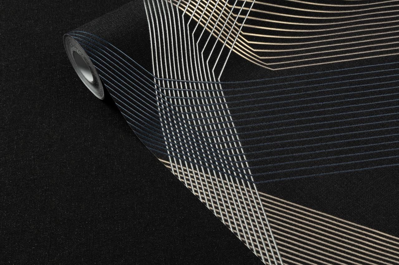 Обои флизелиновые LS Vinil Грани ТФШ 7-1431 винил горячего тиснения 1,06х10,05 м Черный