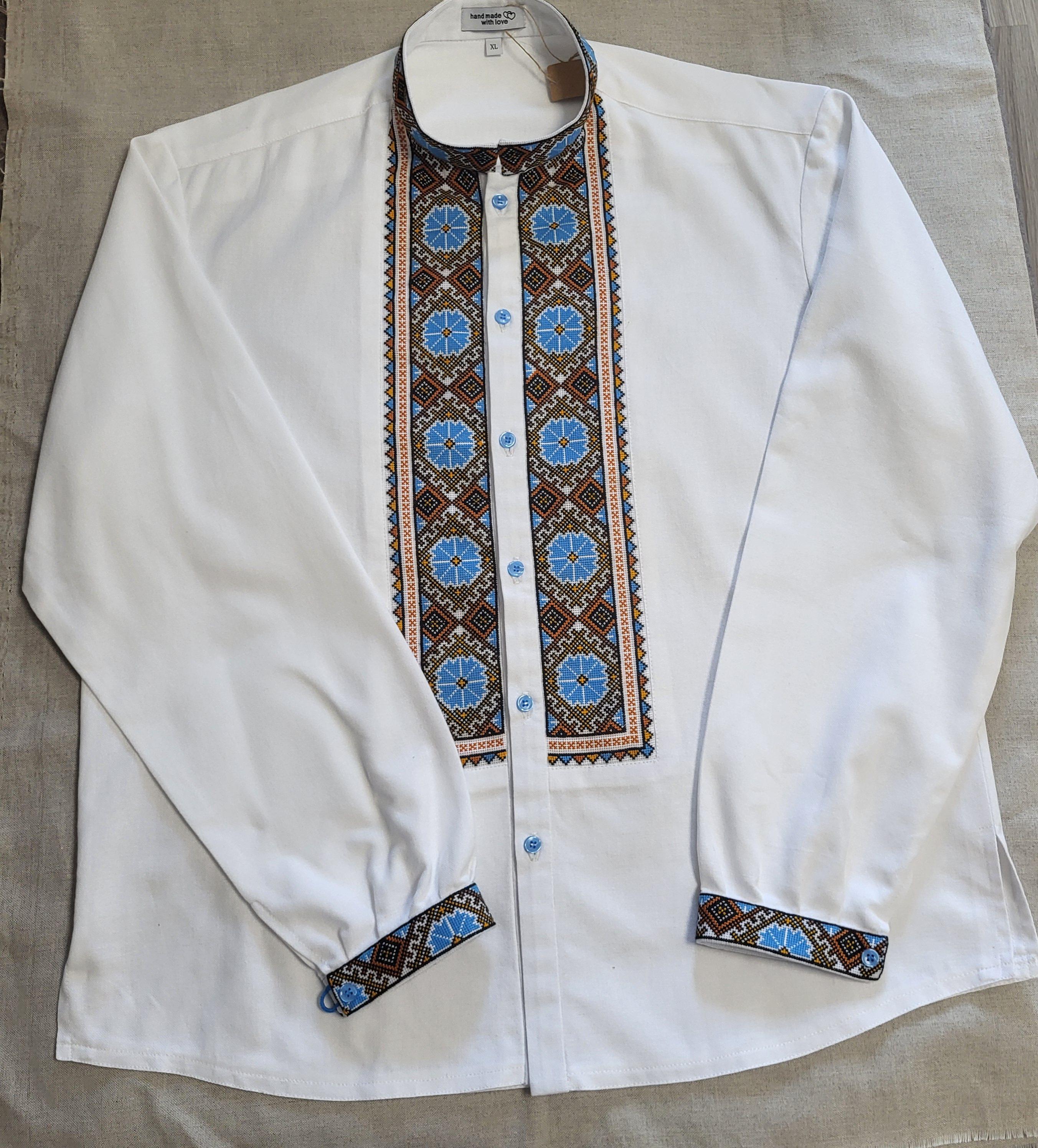Сорочка чоловіча Сонцесвіт вишивана ручної роботи на домотканому полотні - фото 2