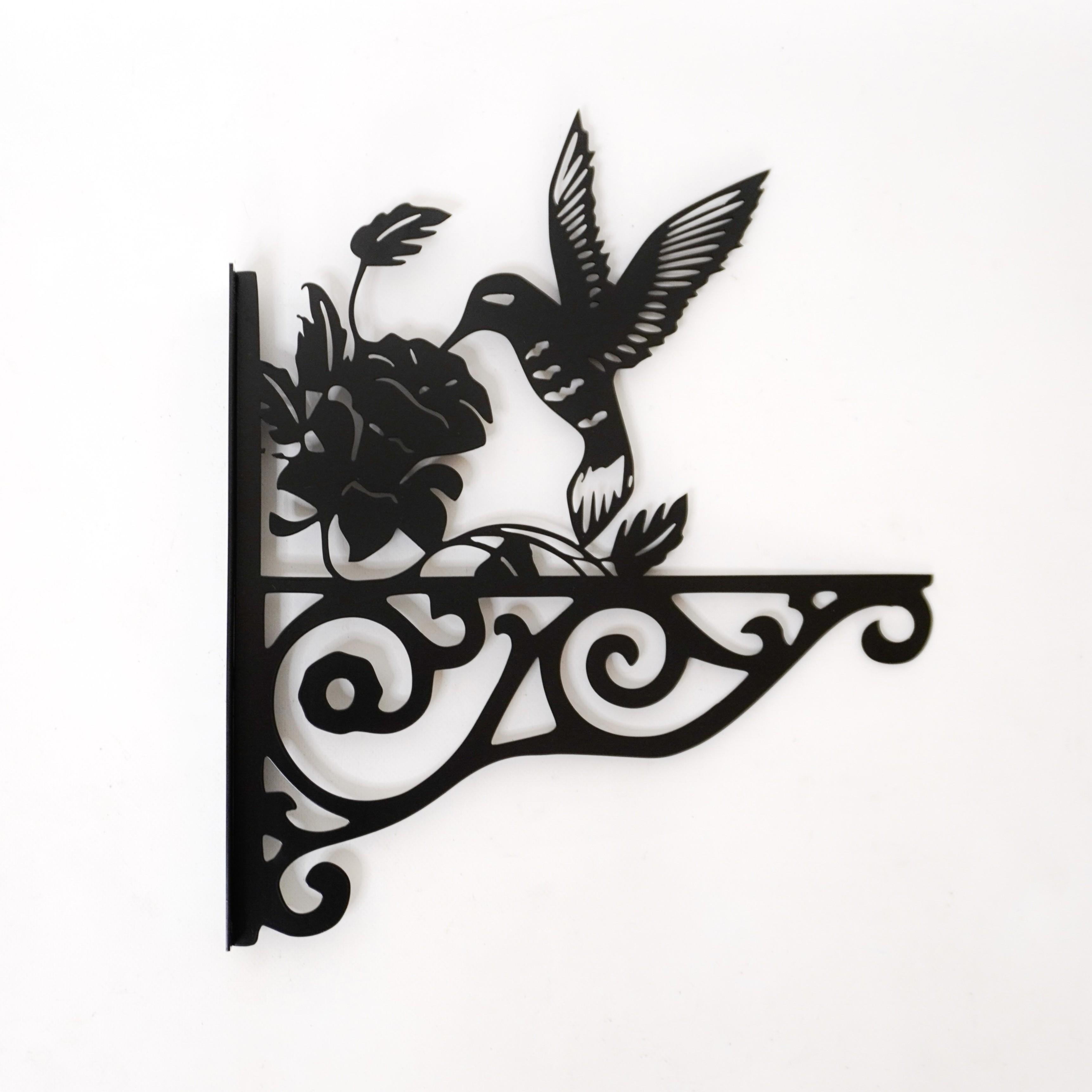 Кронштейн Колібрі для кашпо з квітами метал Чорний (Б009)