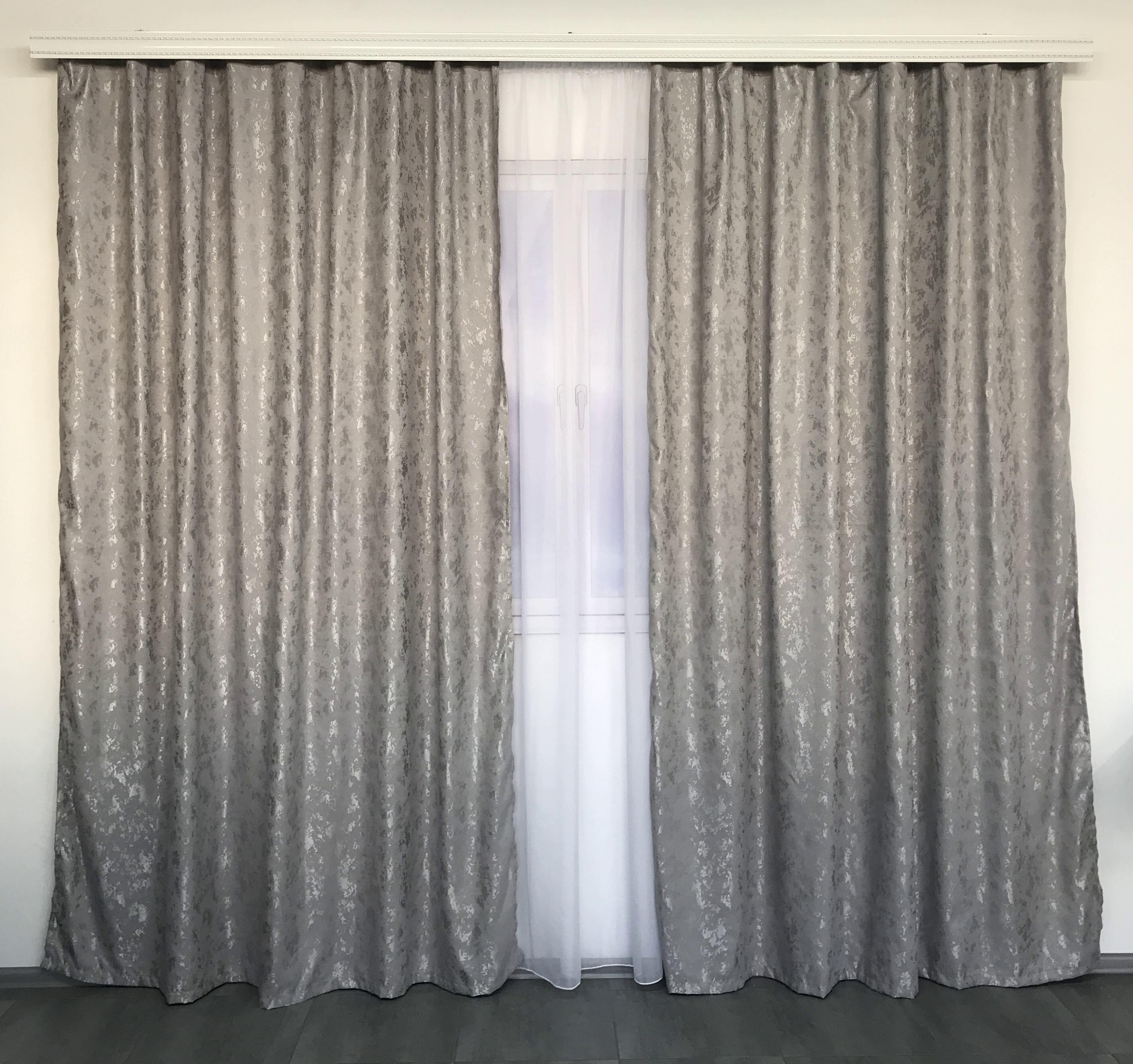 Готові мармурові штори ALBO 200x270 см 2 шт. Сірий (SH-M19-2) - фото 4