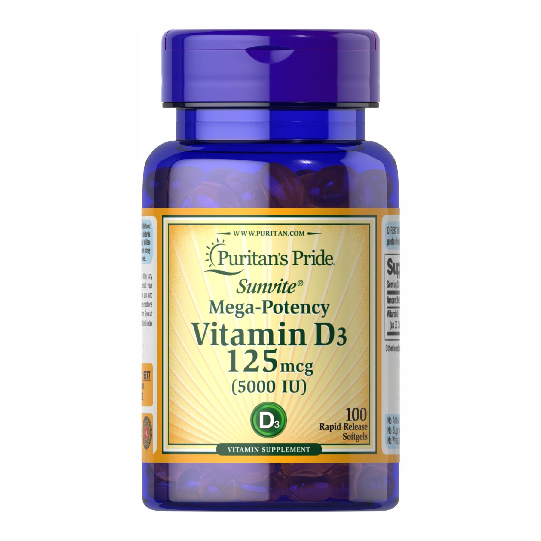 Витамин D-3 125 mcg 5000 IU Sunvite Mega Potency 100 tabs (100-99-0283453-20)