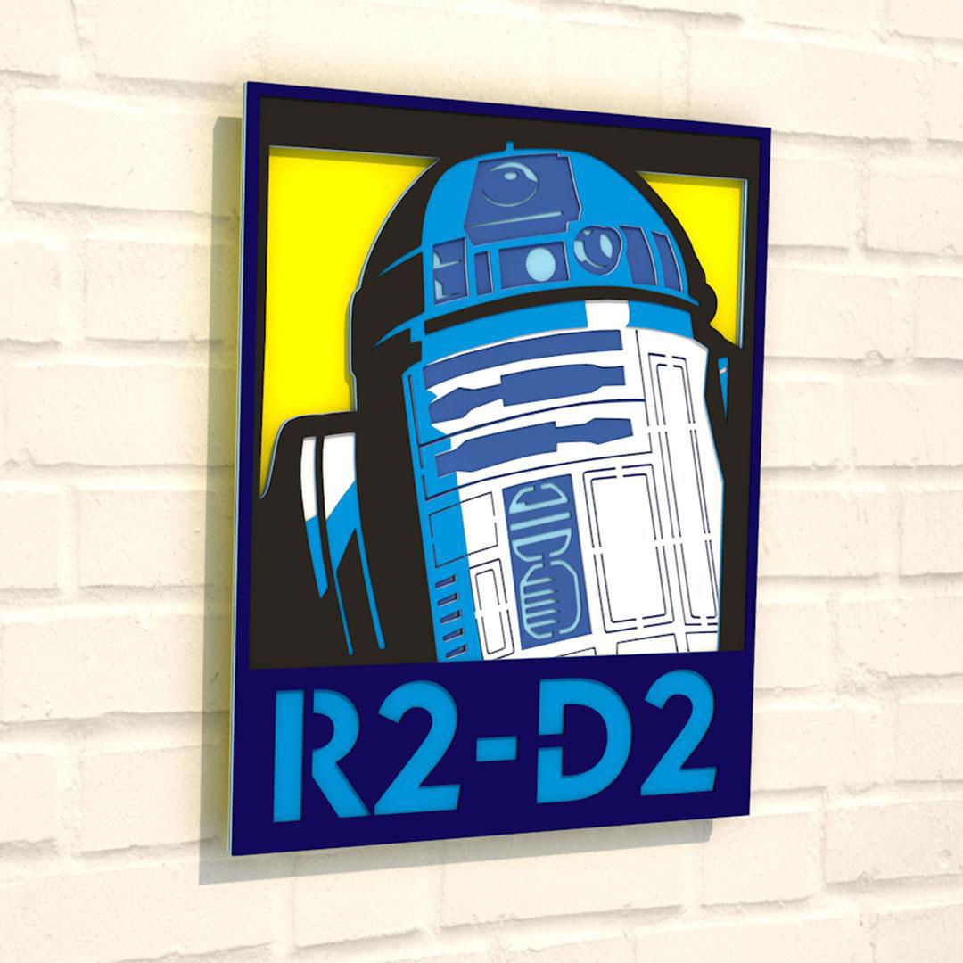 Деревянная картина раскраска TWD R2D2 35х28 см (3DP40002)