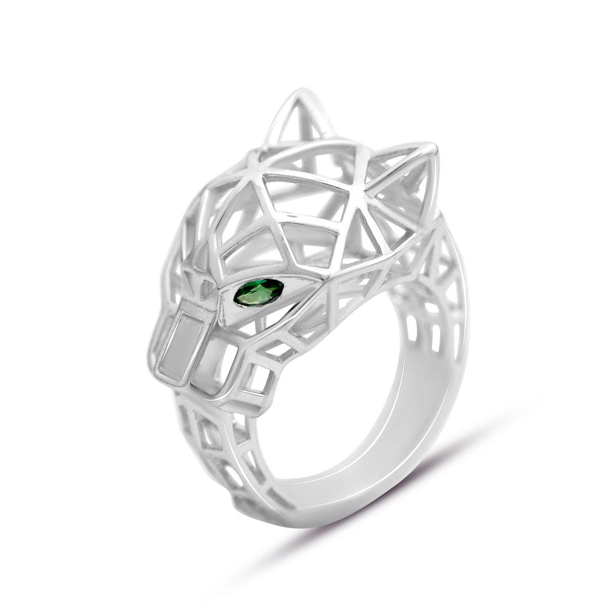 Кольцо серебряное с фианитами 6,19 г р. 16,5 (2144984)