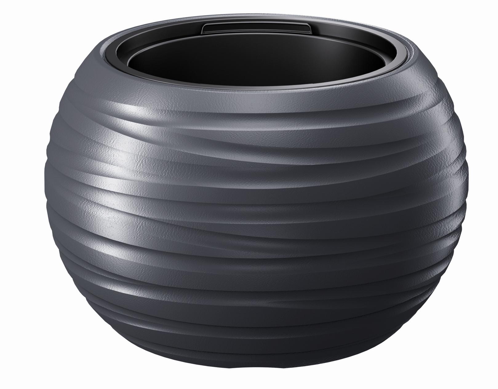 Горшок для цветов Prosperplast MAZE с вкладышем Антрацит (89007-433)