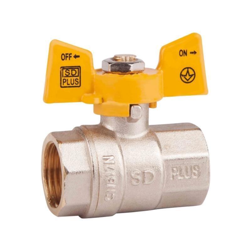 Кран-бабочка шаровый SD Plus ВР для газа 3/4" (SD602NG20PN40)