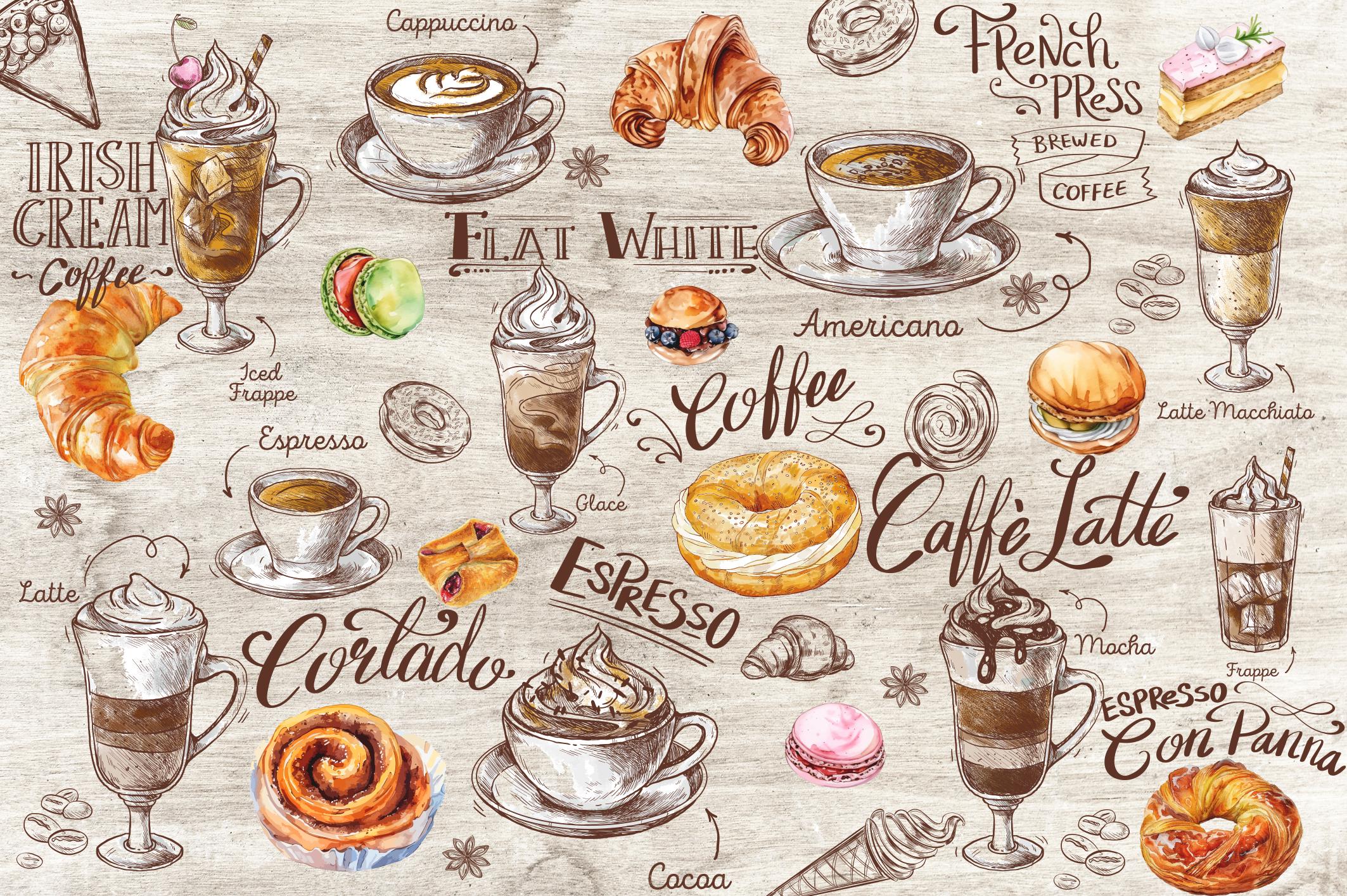 Фотообои флизелиновые Upstream Кофе и десерт 345х230 см (S5OTR-084/6)