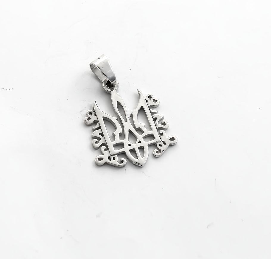 Кулон Maxi Silver 5229 Тризуб Украины узорчатый (85229)