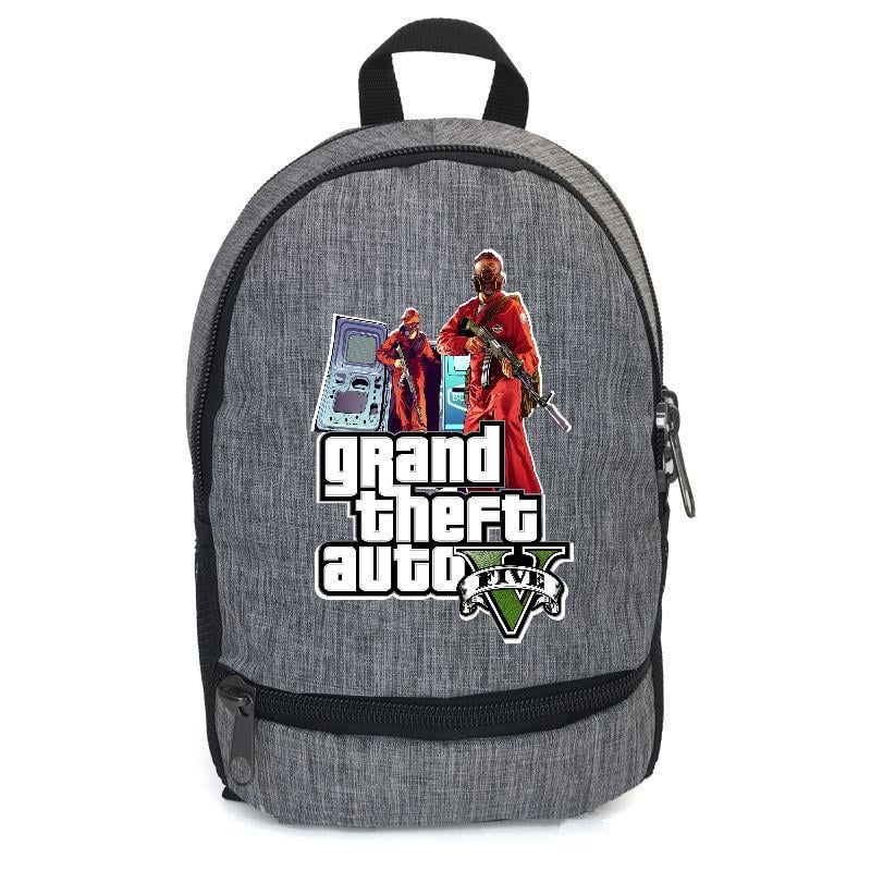 Школьный рюкзак подростковый Cappuccino Toys с принтом GTA-002-12,5 л Серый (1404954790)