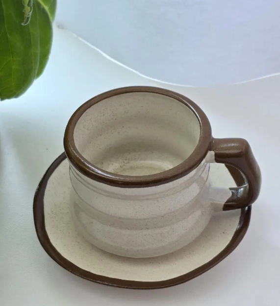 Чашка для чая с блюдцем Эко ручной работы полуфарфор (Н-634) Чашка для чая с блюдцем Эко ручной работы полуфарфор (Н-634)