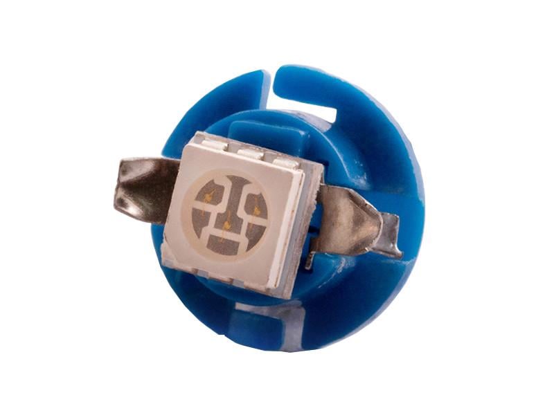 Автолампа светодиодная T5 W1,2W B8,5d 12 В SMD5050-1led Синий (247) Автолампа светодиодная T5 W1,2W B8,5d 12 В SMD5050-1led Синий (247)