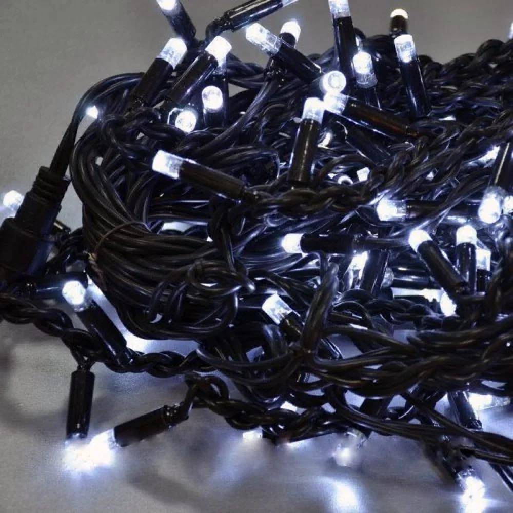Гирлянда уличная нить LED 200 Холодный Белый черный провод 1-92, 1-87
