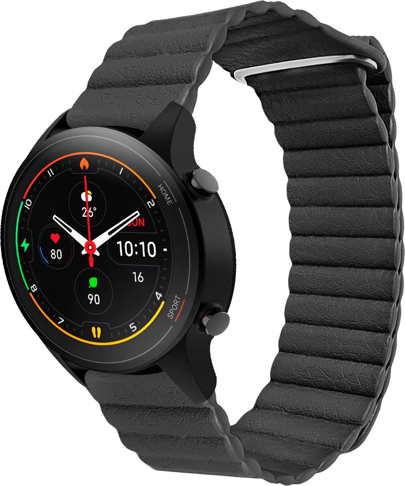 Ремешок кожаный Genis для Xiaomi Mi Watch 22 мм Black (26528-2B)