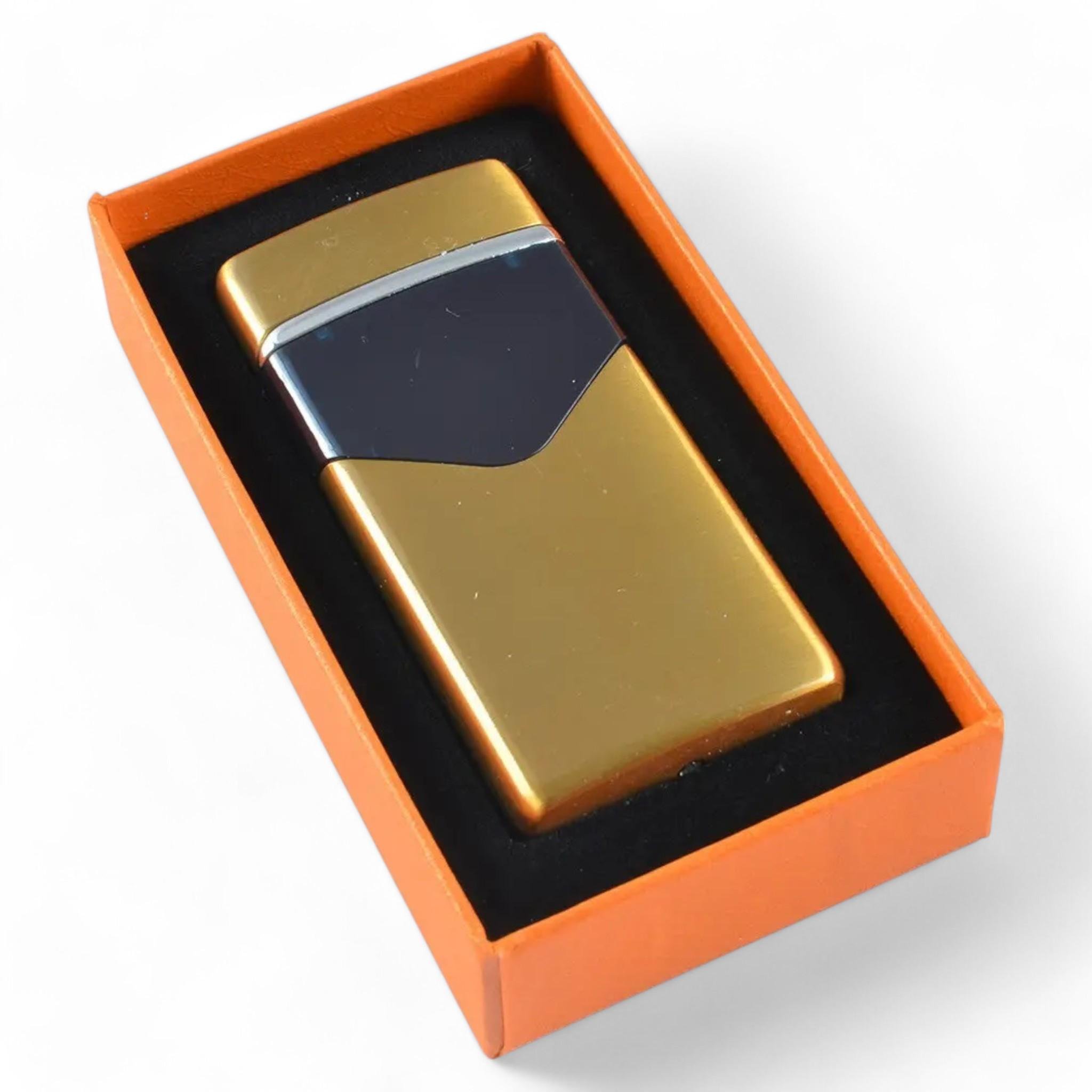 Запальничка Lighter L-223 дугова електроімпульсна USB з індикатором заряду в подарунковій упаковці Gold (L-223 Gold)