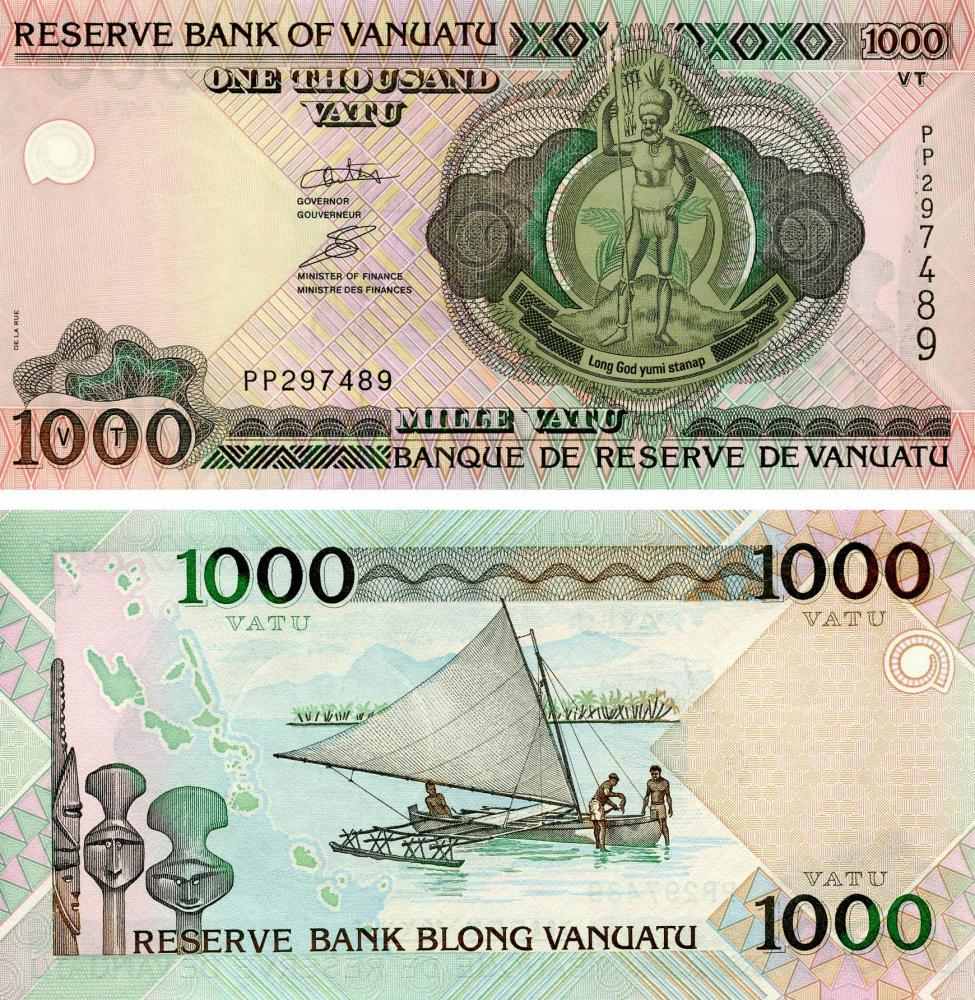 Коллекционная банкнота Вануату 1000 вату 2002 UNC P10 (Б05452)