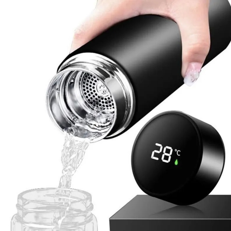 Термос UNIQUE UN-1006 с датчиком температуры 500 мл Черный - фото 5