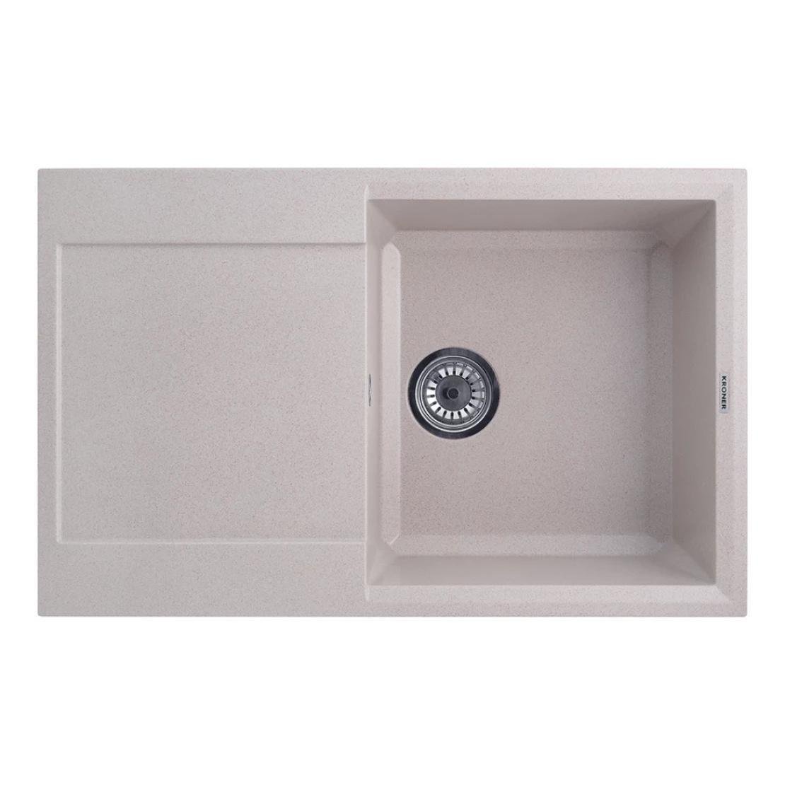 Мойка для кухни врезная Kroner KRP Komposit COL 7850 прямоугольная 780х500 мм Песочный (CV031060)