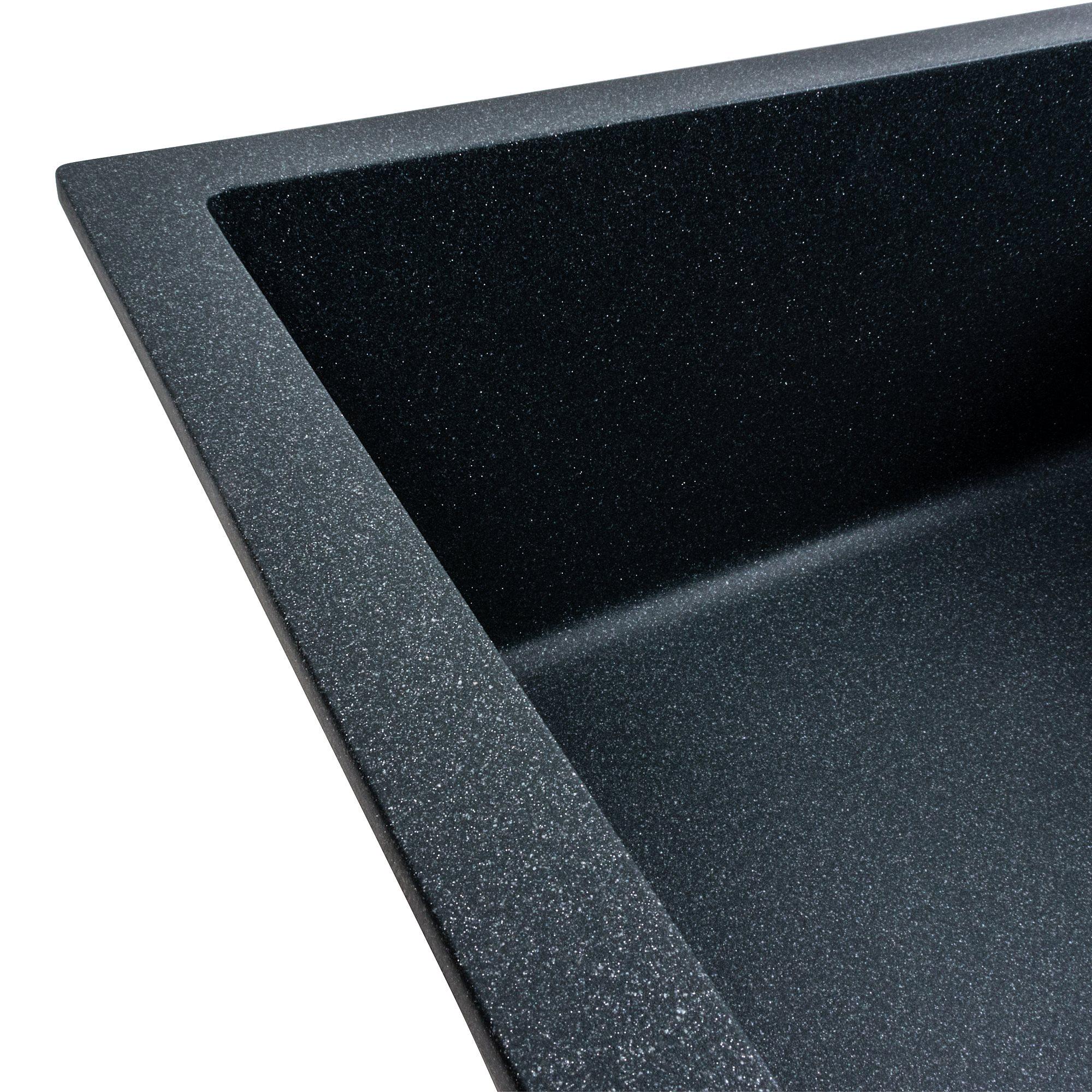 Мойка кухонная гранитная 7050 Cascada Platinum матовая Антрацитовый - фото 4