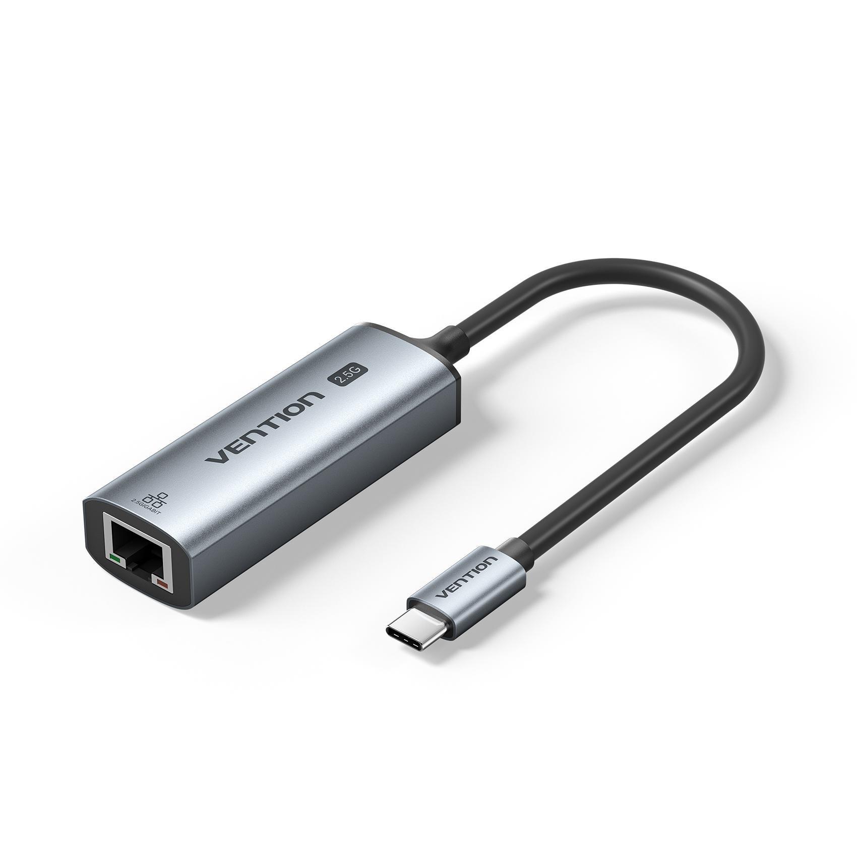 Сетевой адаптер USB-C на Ethernet Vention 2.5 Гбит/с 0,15 м Серый (CFTHB) Сетевой адаптер USB-C на Ethernet Vention 2.5 Гбит/с 0,15 м Серый (CFTHB)