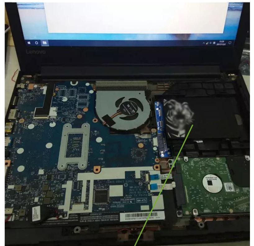 Переходник адаптер Micro SATA 7+6 на SATA 7+15 для Lenovo 310 312 320 330 510 520 optibay оптибей (L85001) - фото 2