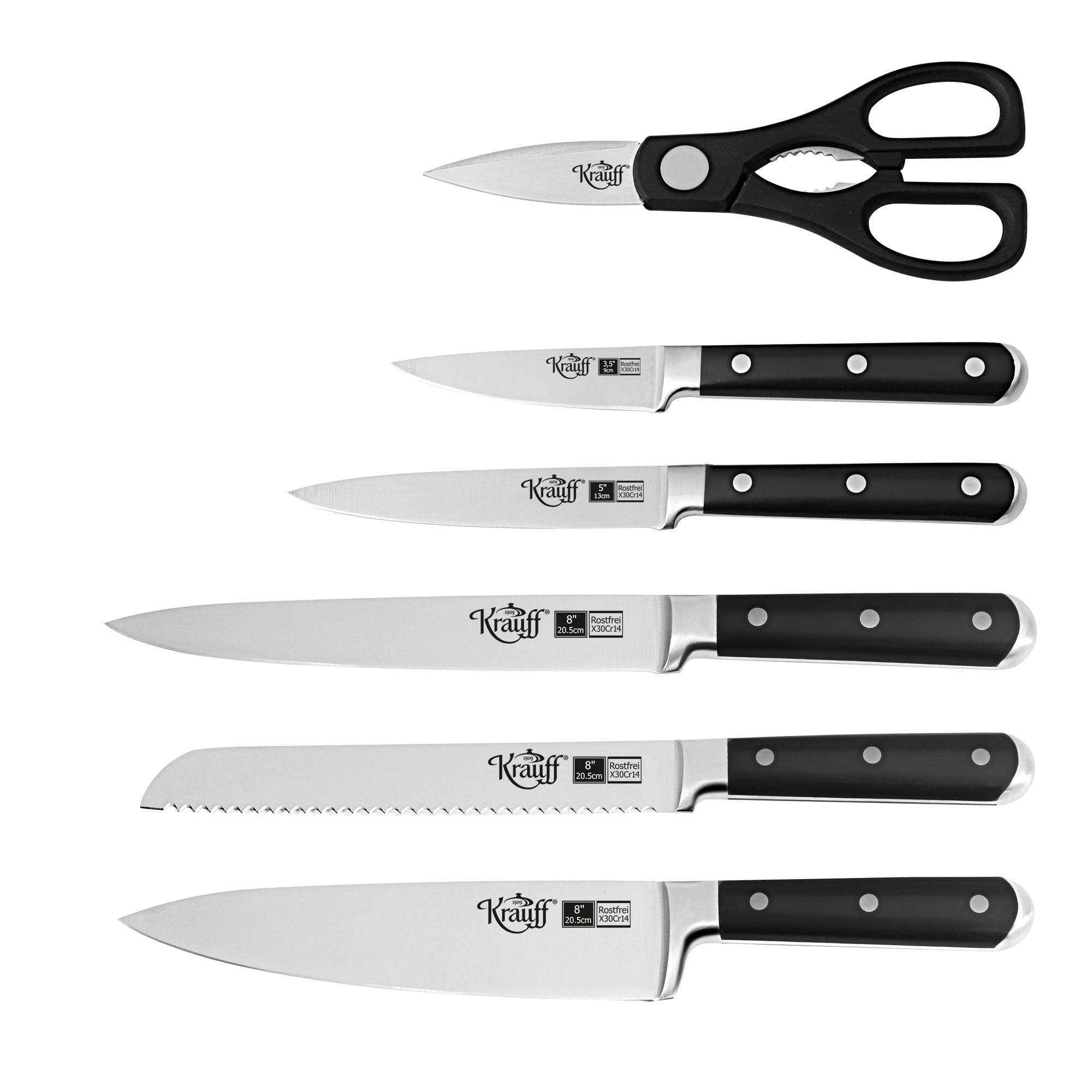 Набір ножів з ножицями Krauff Vizo з нержавіючої сталі на підставці 7 пр. (29-305-015) - фото 2